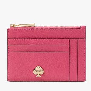 Kate Spade Pink Pebble Leather Large Slim Card Holder